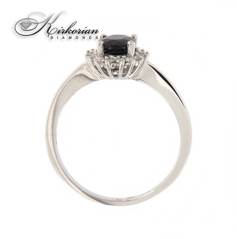 Годежен пръстен 14к. сапфир и диаманти 0.16 карата код:RN4