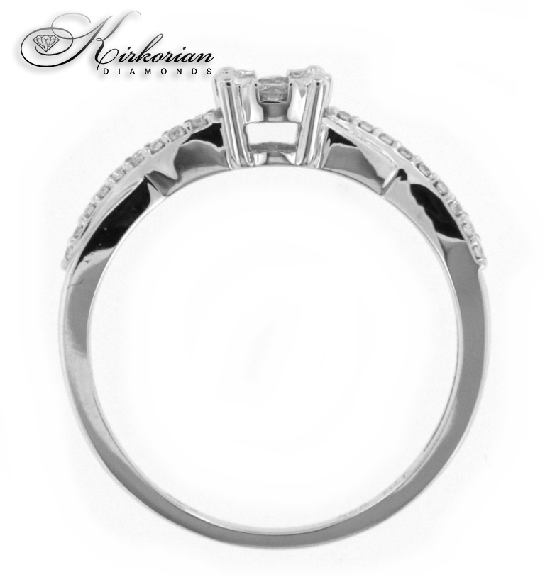 Годежен пръстен бяло злато 14к. с диаманти 0.20 карата код:RN63