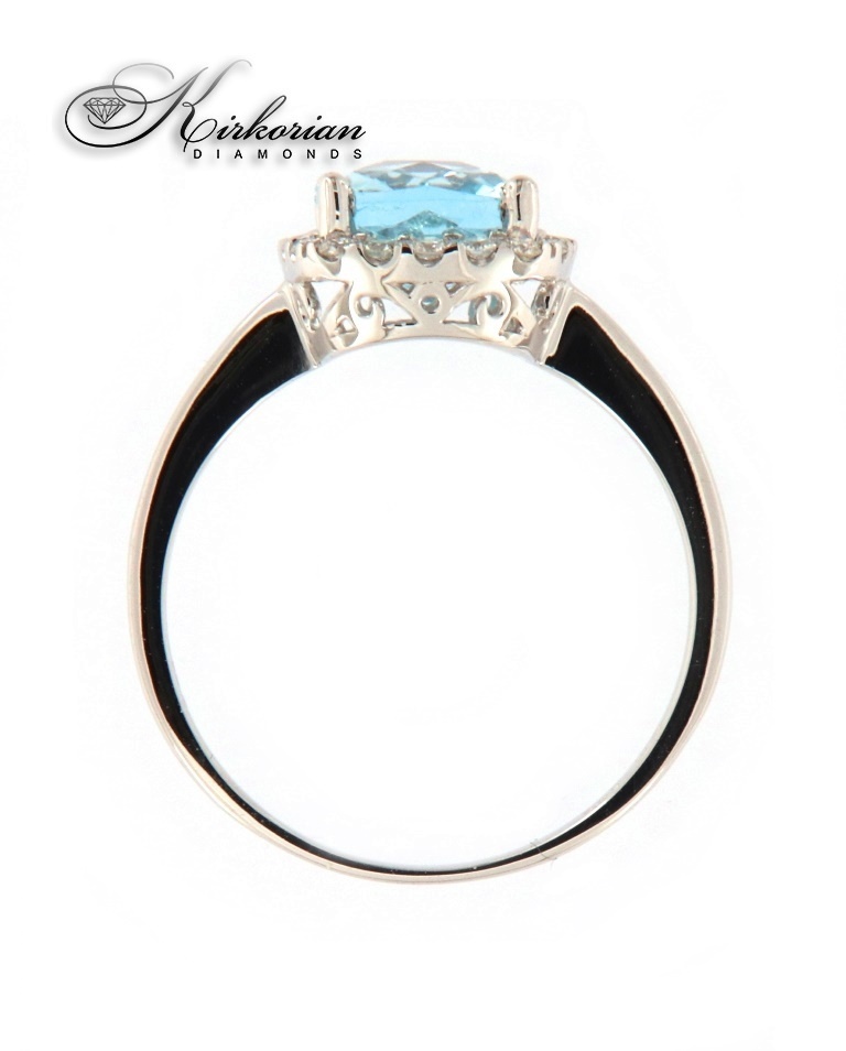 Годежен пръстен 14к. с топаз и диаманти 0.21 карата код:RN80